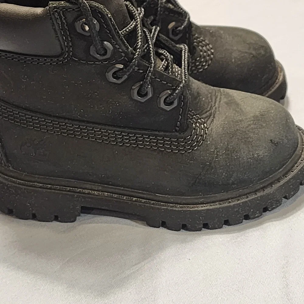 Timberland Premium Waterproof Toddler Boys Size 6 Black‎ Leather Boots 12807